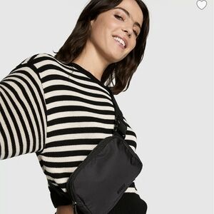 PINK Victoria's Secret Black Crossbody Belt  Bag